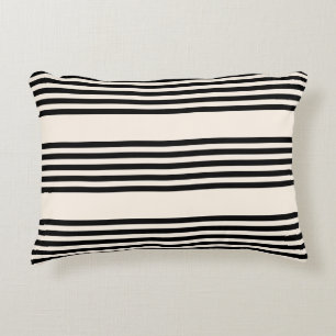 Black and beige five stripe pattern decorative cushion