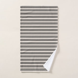 Black and beige five stripe pattern hand towel