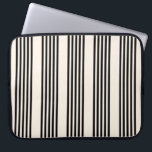 Black and beige five stripe pattern laptop sleeve<br><div class="desc">Black and beige five stripe pattern</div>