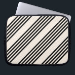 Black and beige five stripe pattern laptop sleeve<br><div class="desc">Black and beige five stripe pattern</div>