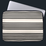 Black and beige five stripe pattern laptop sleeve<br><div class="desc">Black and beige five stripe pattern</div>