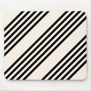 Black and beige five stripe pattern mouse mat