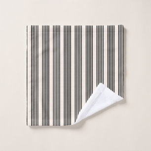Black and beige five stripe pattern wash cloth