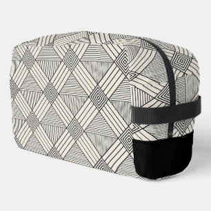 Black and Beige Greek Key Pattern Dopp Kit