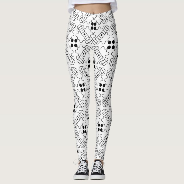 Black and beige  leggings (Front)