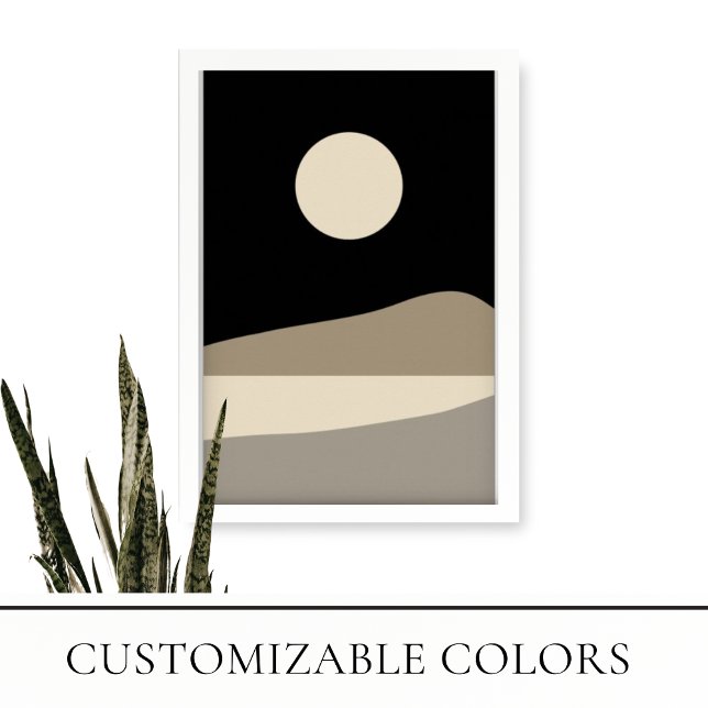Black and Beige Minimalist Landscape Art Print (Creator Uploaded)