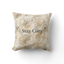 Black and Beige Modern Throw Pillow