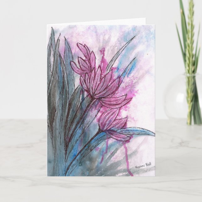 Black and Blue 1 Greeting Card (Front)