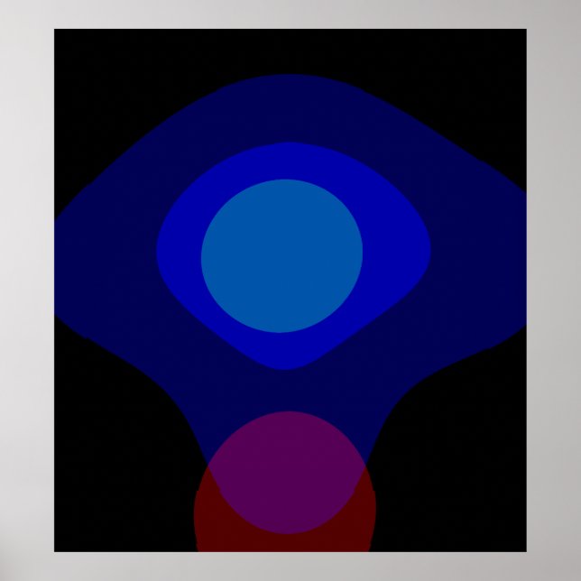 Black And Blue Abstract Art 523 Poster (Front)