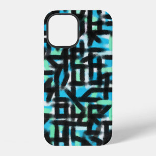 black and blue abstract art modern painting iPhone 12 case