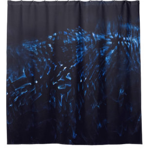 Black and blue abstract painting shower curtain