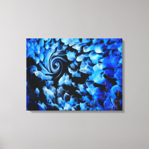 black and blue abstract swirl canvas print