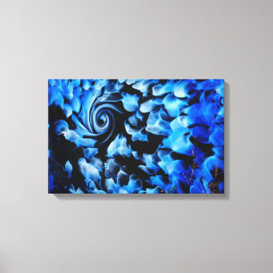 black and blue abstract swirl canvas print