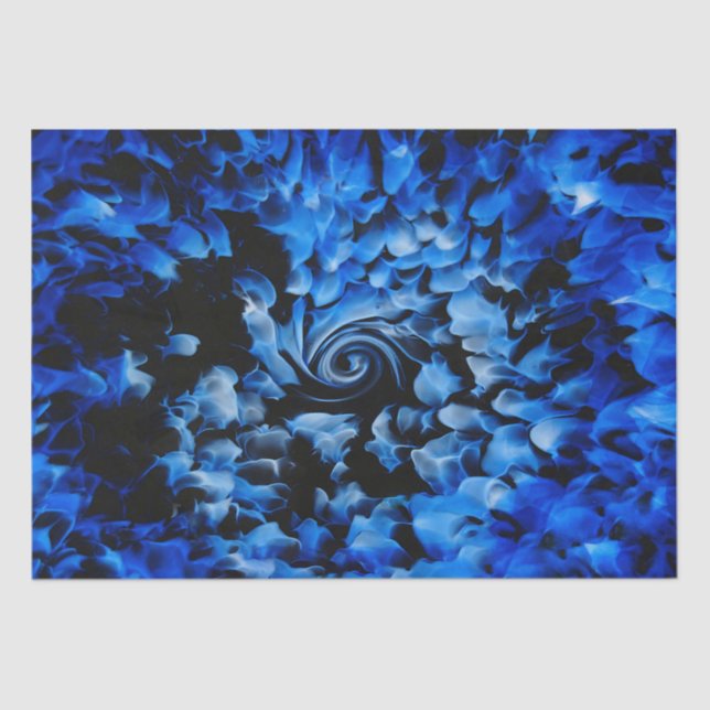 Black and Blue Abstract Tissue Paper (Front)