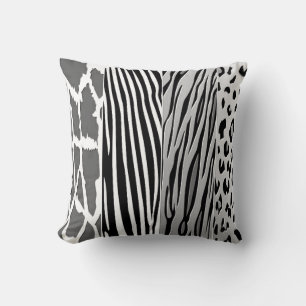 Black And Blue and white animal Printed Zebra St Cushion