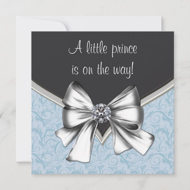 Black and Blue Baby Boy Shower Invitation (Front)