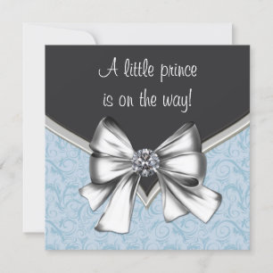 Black and Blue Baby Boy Shower Invitation