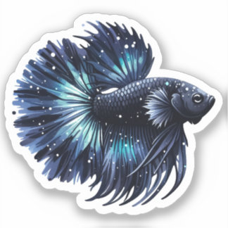 Black and Blue Betta Fish