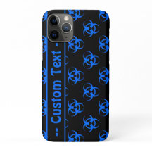 Black and Blue Biohazard Phone Case w/ Text