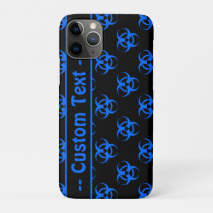 Black and Blue Biohazard Phone Case w/ Text