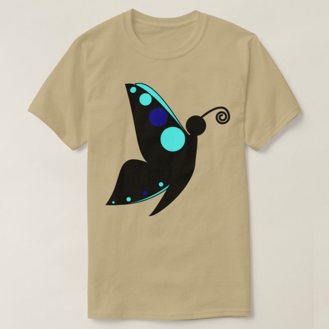 Black and Blue Butterfly T-Shirt (Design Front)