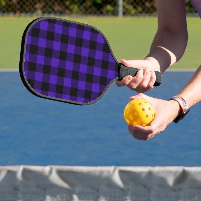Black and Blue Check Pickleball Paddle (Insitu)