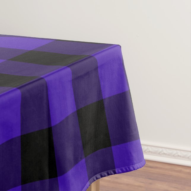 Black and Blue Checked Tablecloth (In Situ)