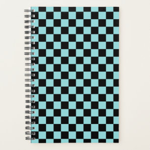 Black and Blue Checkered Pattern Notebook Planner