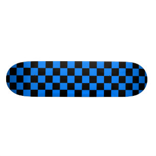 Black and Blue Chequerboard Skateboard