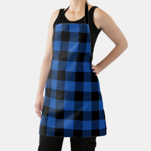 Black and Blue Chequered Buffalo Pattern Apron