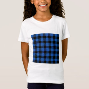 Black and Blue Chequered Buffalo Pattern T-Shirt