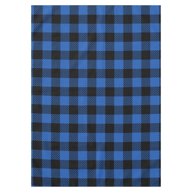 Black and Blue Chequered Buffalo Pattern Tablecloth (Front)