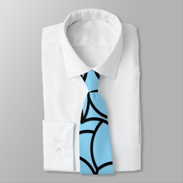 Black and Blue Comingled Abstract Tie (Tied)