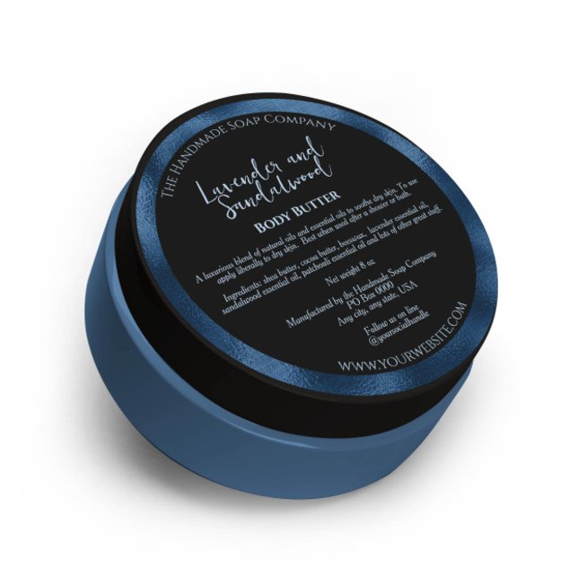 Black and Blue Cosmetics Jar Label w Ingredients (Creator Uploaded)