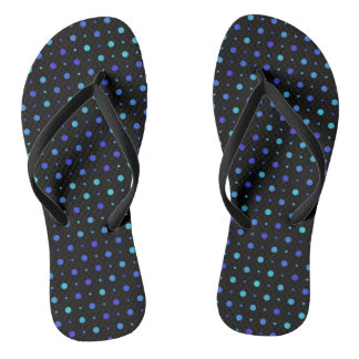 Black and Blue Dots Flip Flops