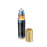 Black and Blue Foil Perfume Roller Bottle label