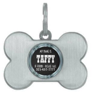 Black and Blue Framed Pet ID Tag