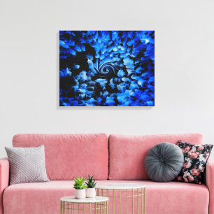 Black and Blue Glass Abstract Canvas Print