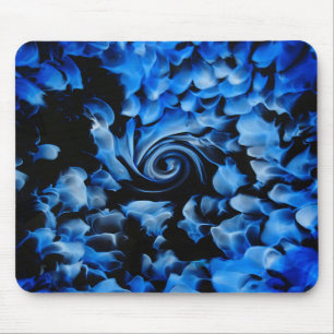 Black and Blue Glass Abstract Mouse Mat