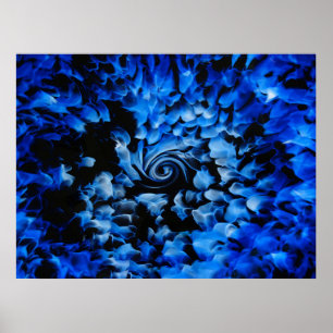 Black And Blue Glass Abstract Poster