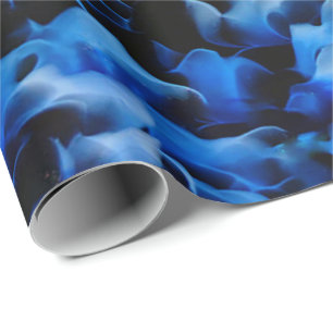 Black and Blue Glass Abstract Wrapping Paper