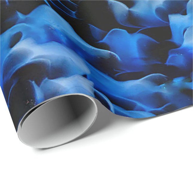 Black and Blue Glass Abstract Wrapping Paper (Roll Corner)