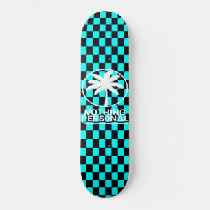 Black and Blue Gradient Checkered Skateboard