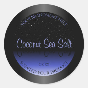 Black and Blue Gradient Product Label Soft Glitter