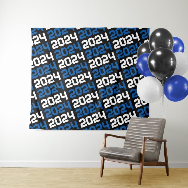 Black and Blue Graduation Backdrop Tapestry (Creator Uploaded)