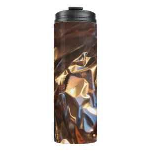 Black and blue leather jacket thermal tumbler