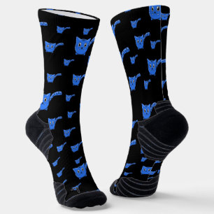 Black And Blue Little Kitties Socks