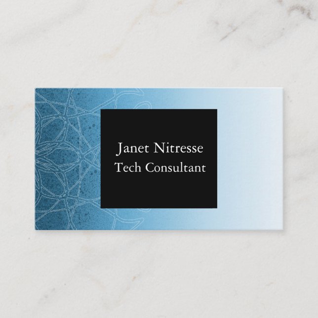 Black and Blue Mandala Business Cards (Front)