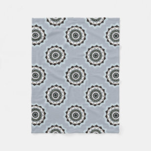 Black and Blue Mandala Fleece Blanket