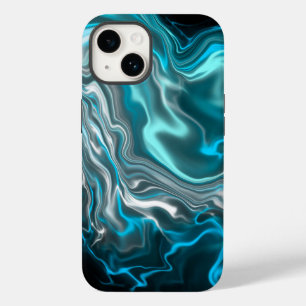 Black and Blue Marble Fluid Art  Case-Mate iPhone 14 Case